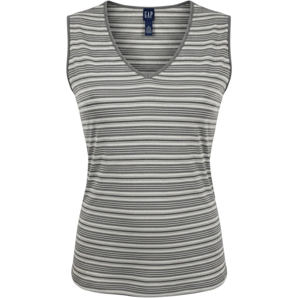 vintage 90s striped gap v-neck boyfriend tank top XL 100% cotton grunge skater